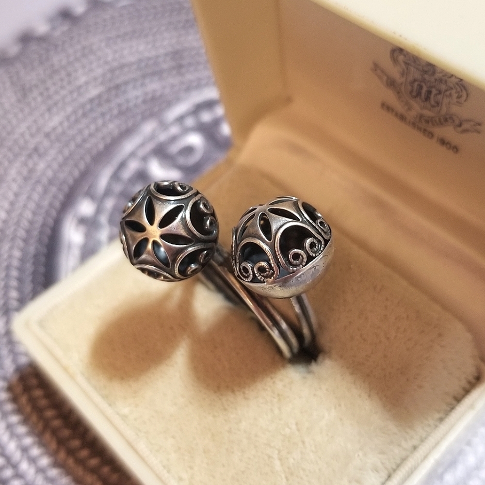 1800s EXTREMELY RARE Pomander Ring Sterling Silver - Picture 5 of 9